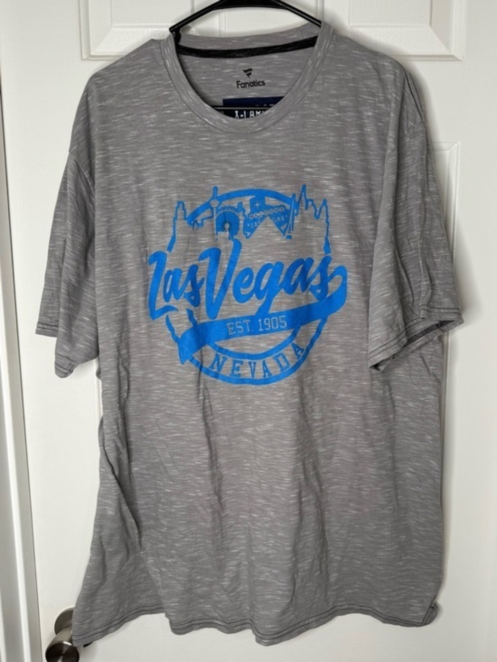 Fanatics Gray Short-Sleeve Las Vegas Graphic Tee with Blue Print